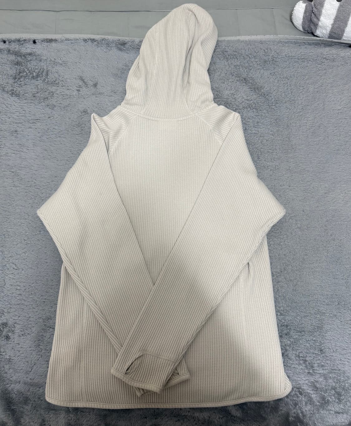 지초이 컴포트 24-001 와플 후드집업 베이지 size2 판매합니다 상품이미지2