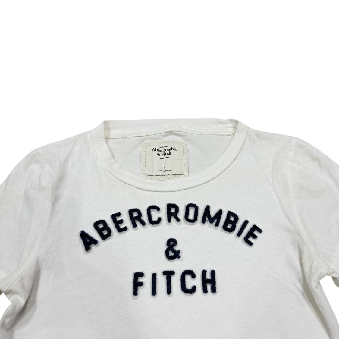 아베크롬비 빈티지 딱붙핏 Y2K 스펠로고 반팔 화이트 M 상품이미지2