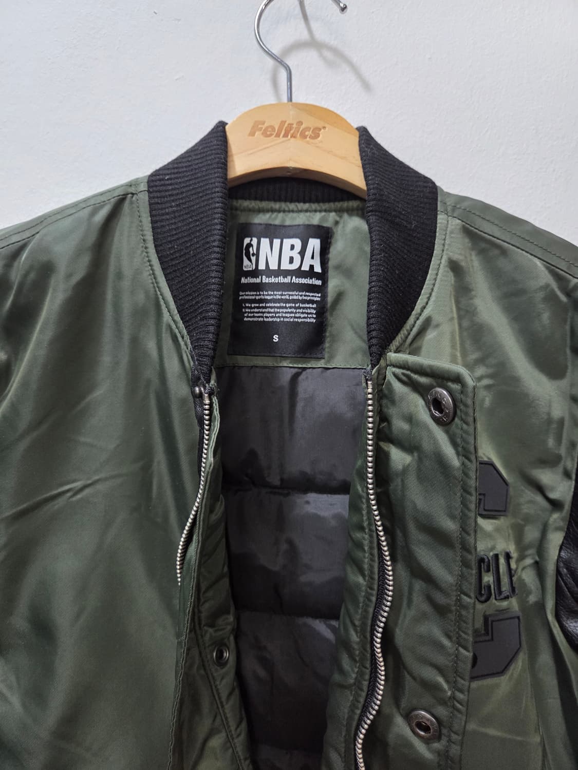 NBA 클리블랜드 카키색 롱 다운패딩 S 상품이미지5