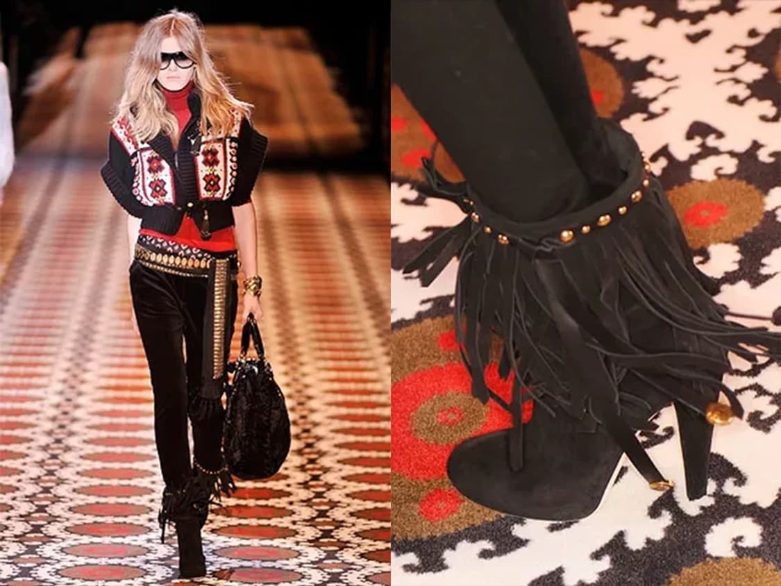 [38.5] 구찌 FW08 바부쉬카 스웨이드 프린지 앵클 부츠 상품이미지2