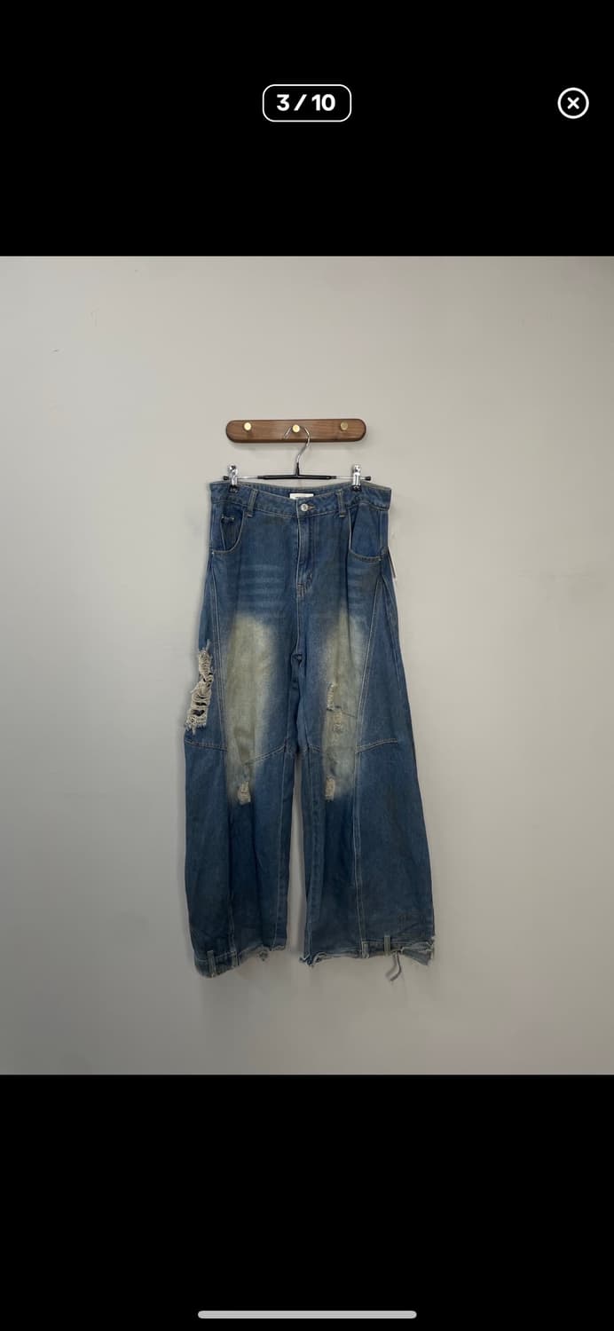 빈티지 데미지 워싱 데님 팬츠 A3465 상품이미지2