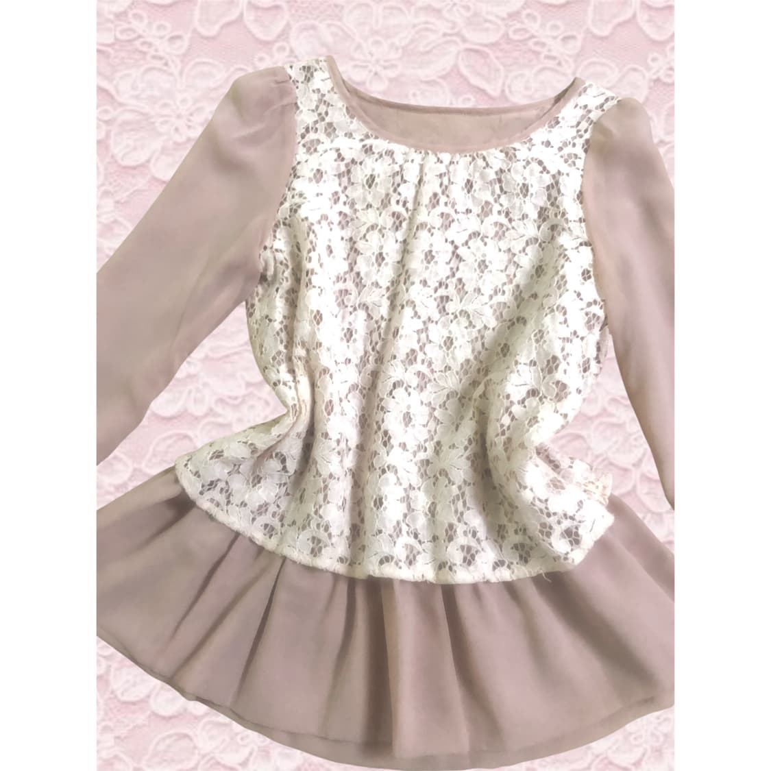 일본 빈티지 핑크 블라우스 히메갸루 라떼갸루 모리걸 상품이미지1