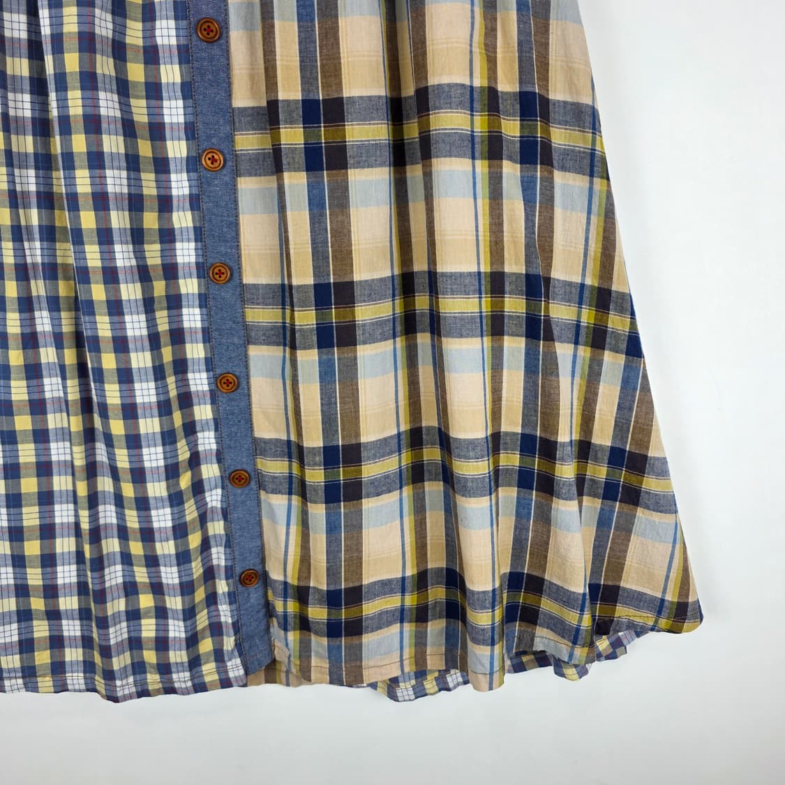 체크 패치워크 롱스커트 상품이미지3