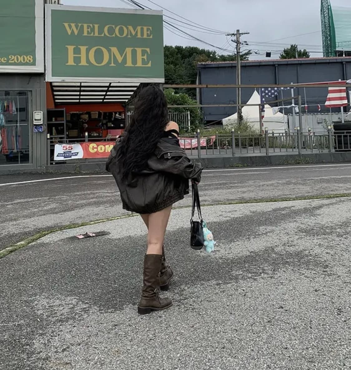 브라운 레더 자켓 상품이미지4