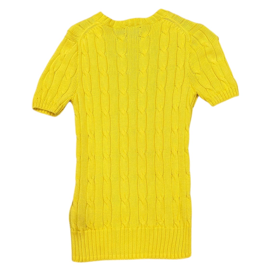 폴로 랄프로렌 피마코튼 캐이블 니트반팔 옐로우 XS 상품이미지3