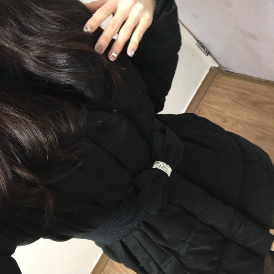 빈티지 잉그니 블랙 리본 보석 패딩 히메갸루 달천깔 오네갸루 공겜여주 상품이미지2