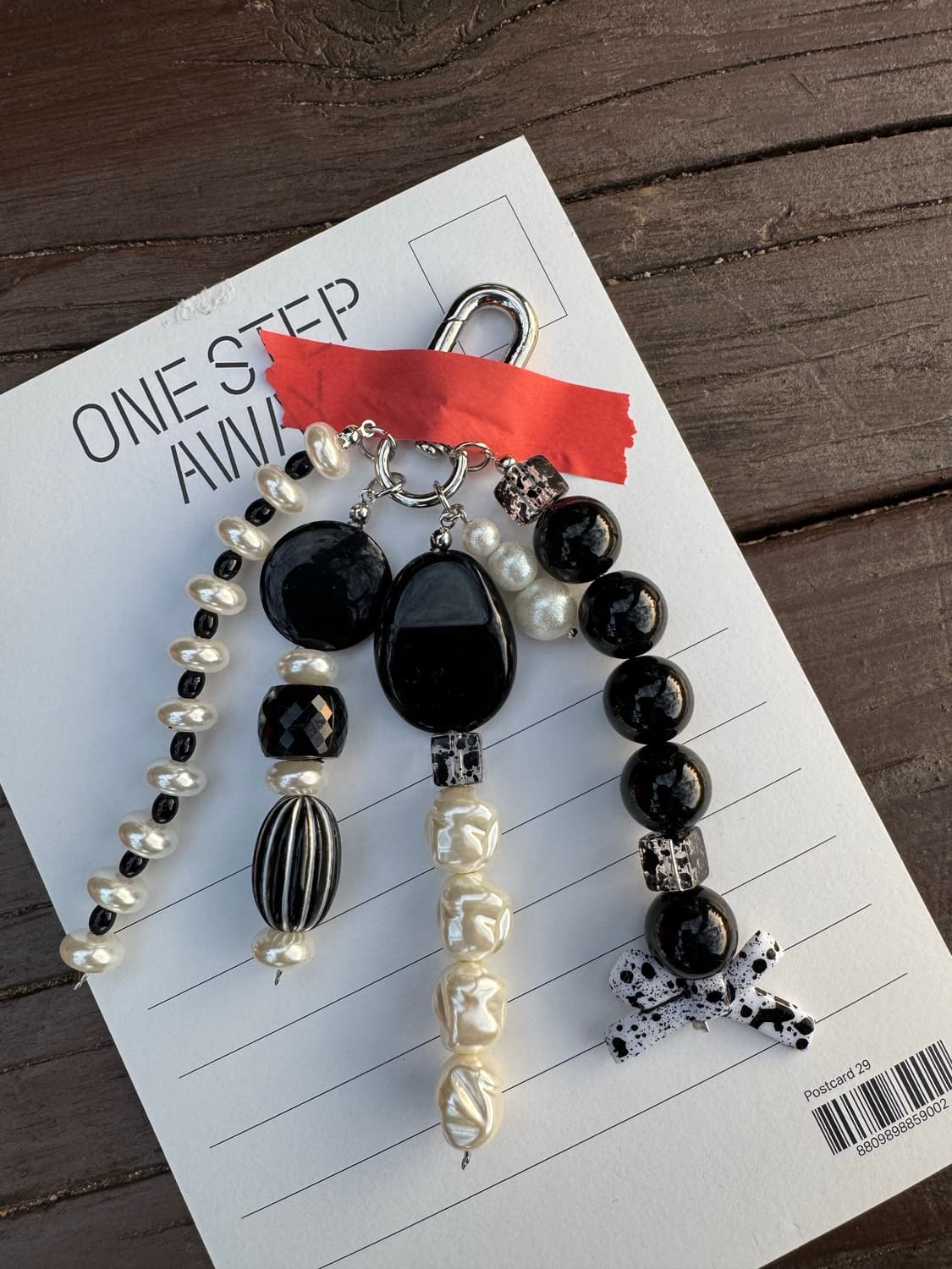 블랙 리본 진주 키링 상품이미지3