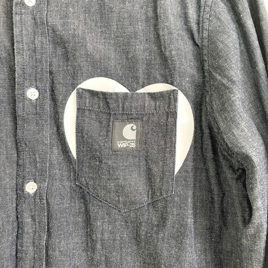 B1 칼하트 WIP 25주년 한정판 데님 카라 셔츠 100사이즈 상품이미지4