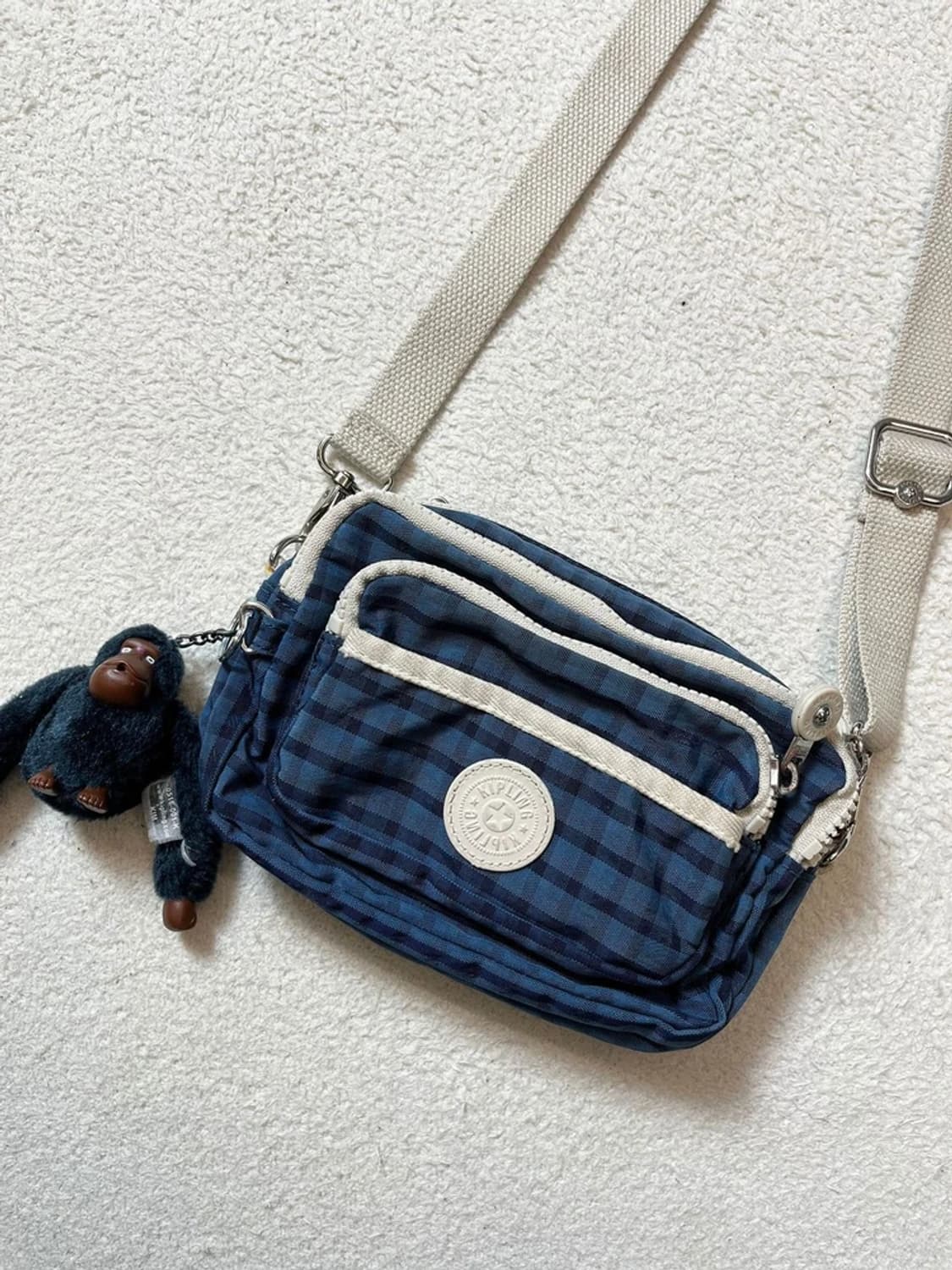 키플링 00's Y2K 체크 고릴라 미니 크로스백 A1751 상품이미지2