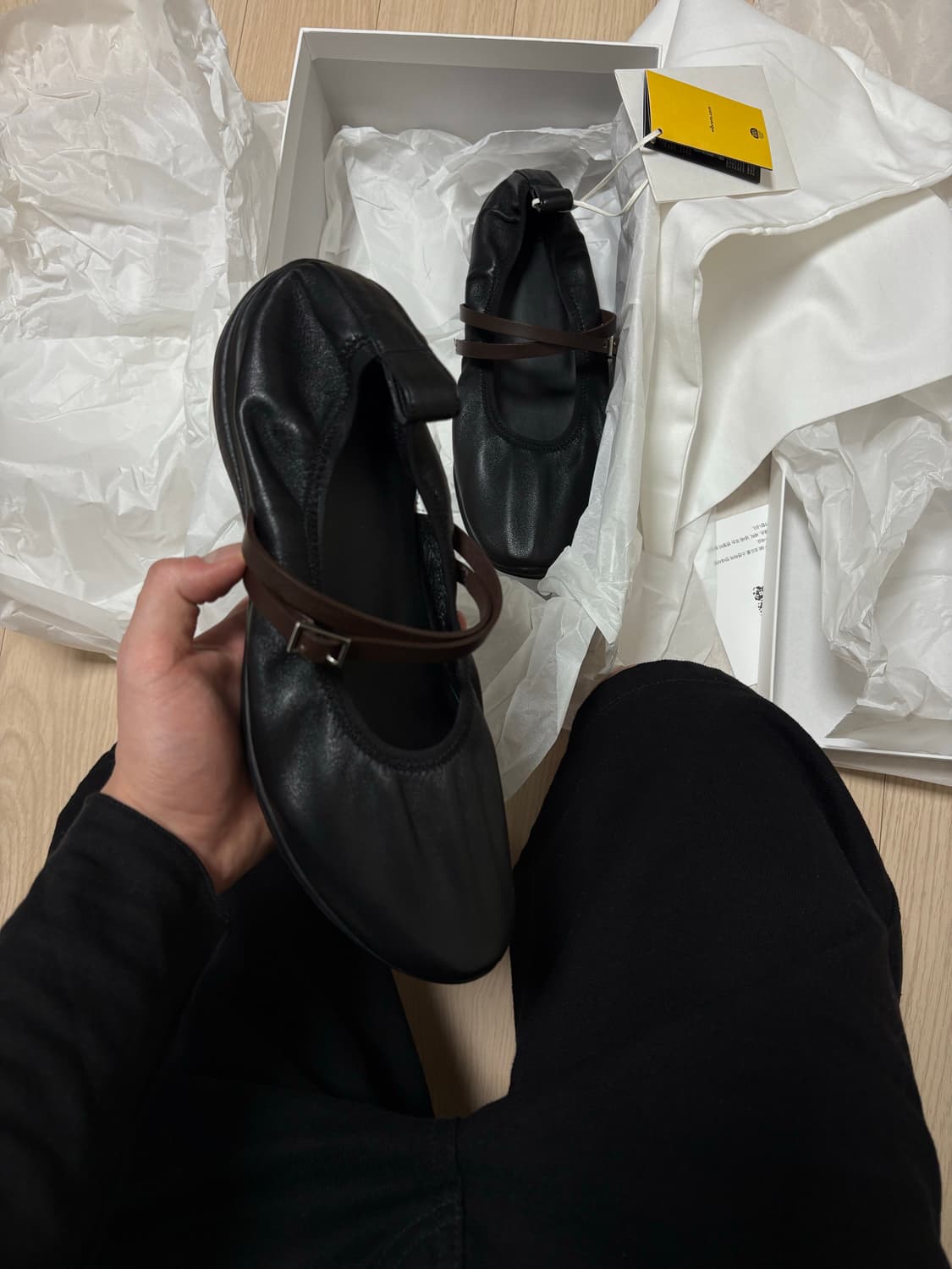 [235-245] amomento Vibram Shirring Flats 상품이미지3