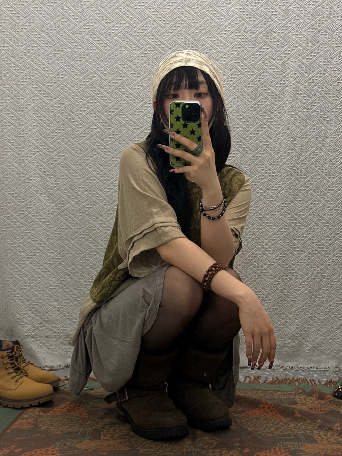 컨트리 레트로 빈티지 에스닉 포레스트 모리걸 패턴 반팔티 K0292 상품이미지2