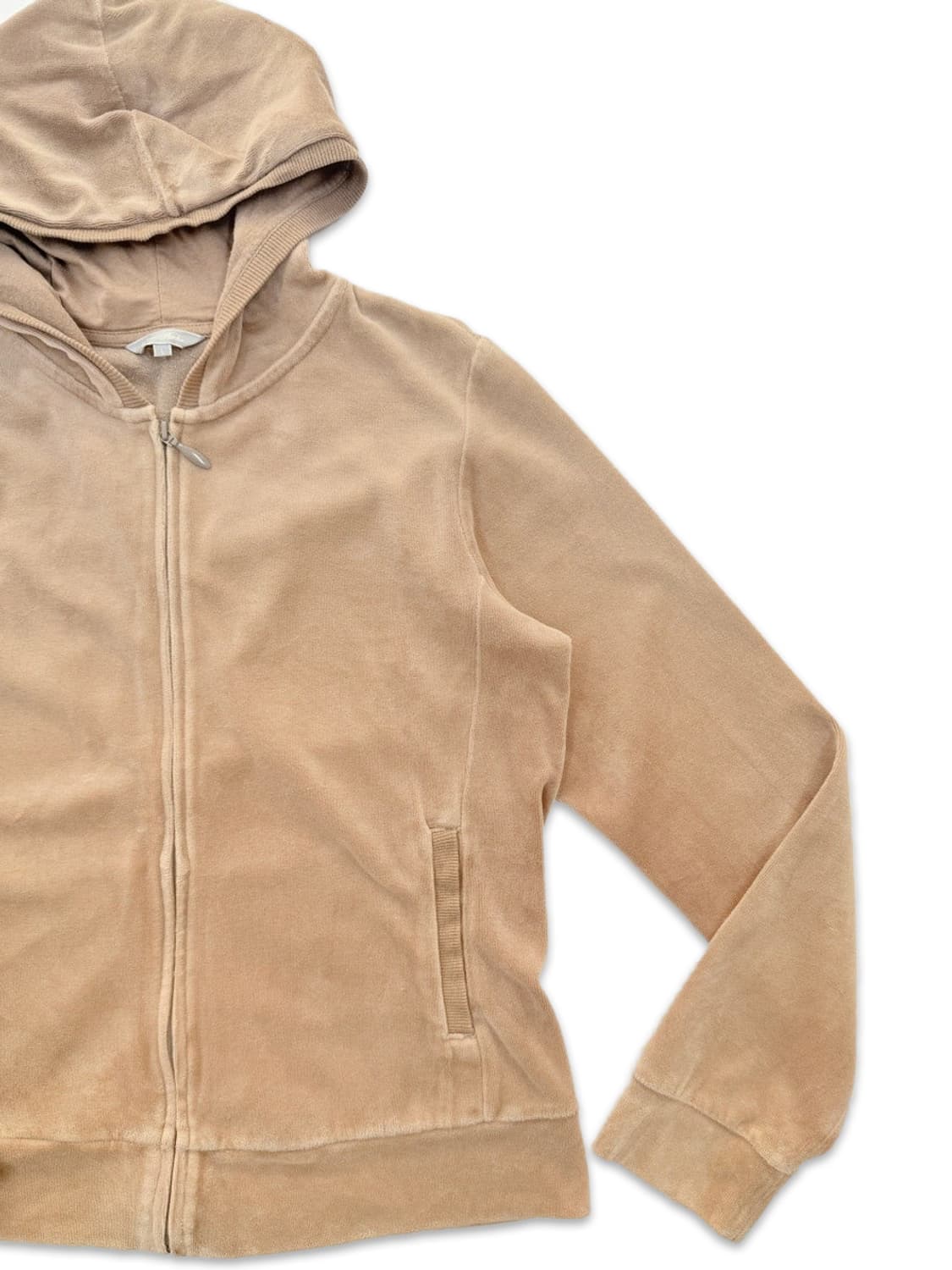 빈티지 크림 벨벳 후드집업 상품이미지5