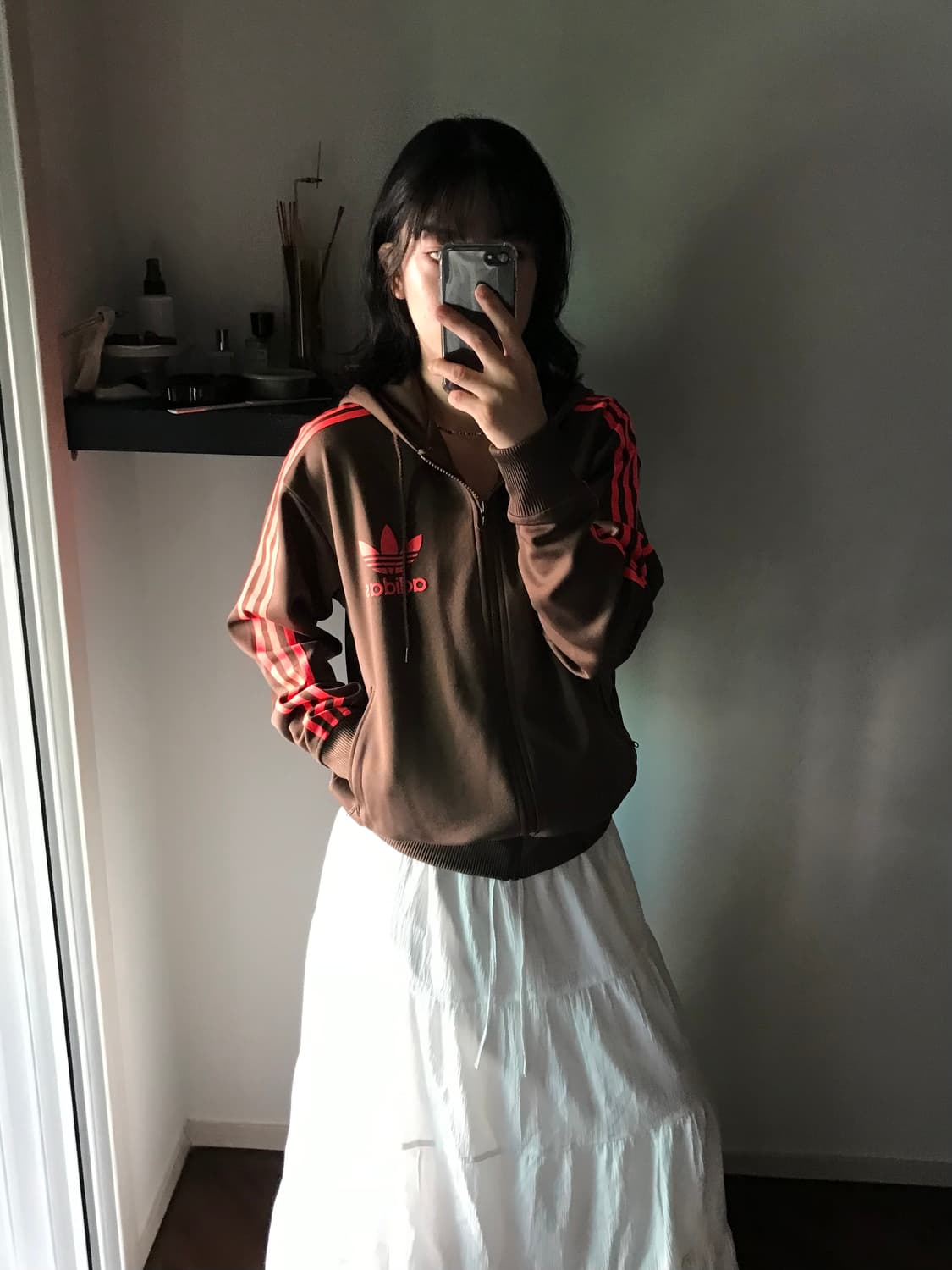 아디다스 올드스쿨 구파이어버드 초코브라운 트랙탑 후드 져지 후디드플락 상품이미지3
