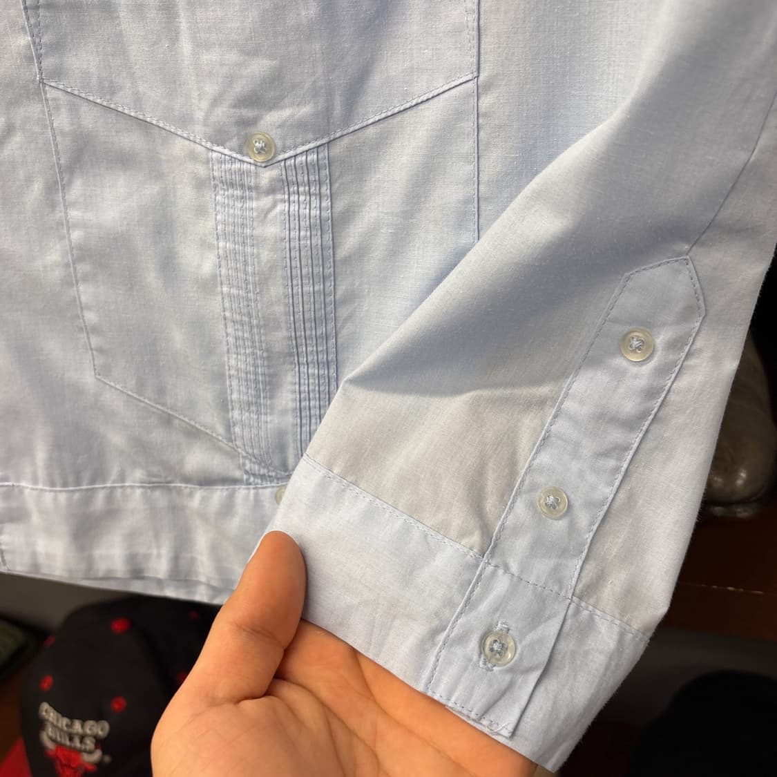 90s 하바네라 베이직 핀턱 라이닝 구아야베라 쿠바셔츠 N1244 상품이미지7