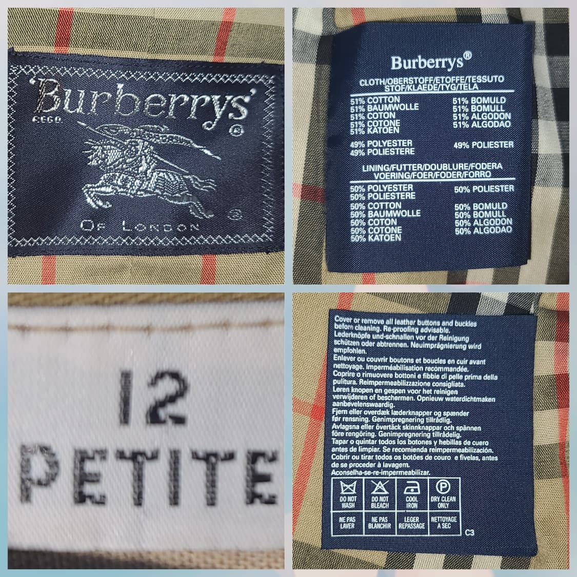 Burberrys 버버리 90's 노바체크 더블 트렌치코트 상품이미지10