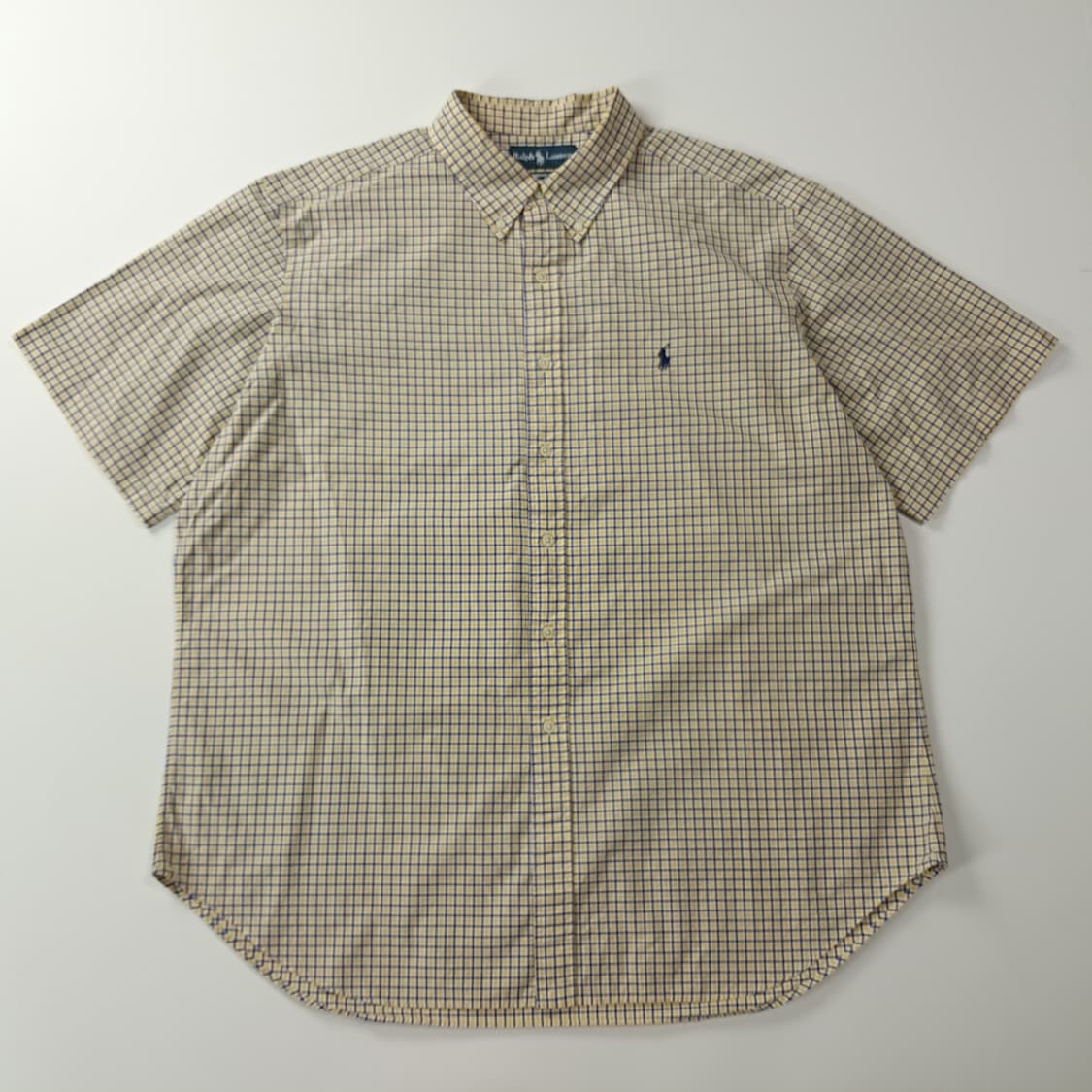 CK455 2XL 폴로 00s 옐로우블루 마이크로체크 반팔 셔츠 남방 상품이미지1