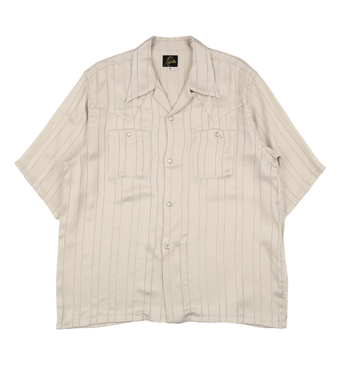 니들스 스트라이프 반팔 셔츠 아이보리 M사이즈 상품이미지1