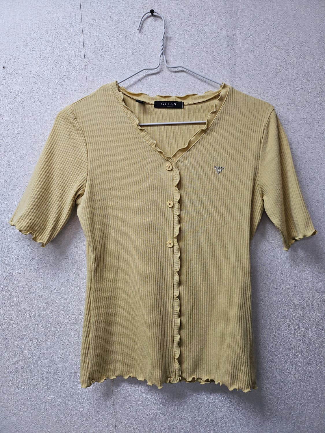 GUESS  게스 골지 티셔츠 S  연겨자 상품이미지2