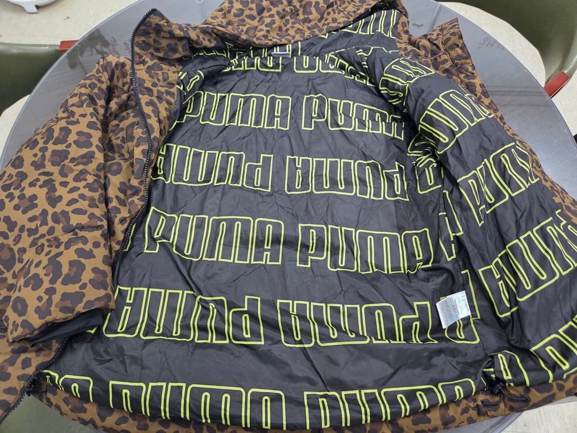 푸마 레오파드 패턴 후드 패딩 점퍼 L 상품이미지3