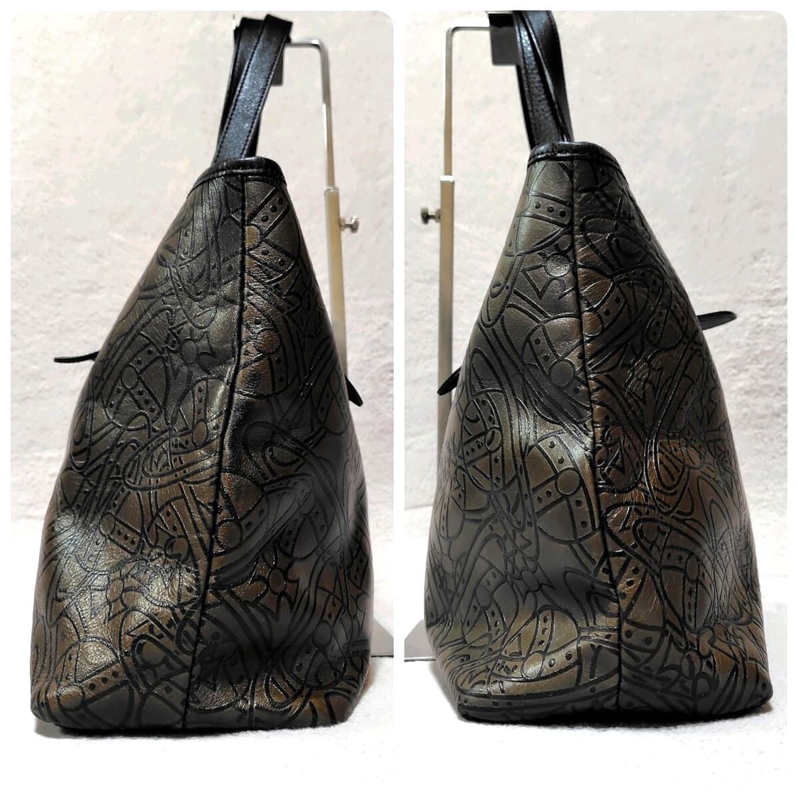 비비안 웨스트우드 로고 패턴 가죽 토트백 상품이미지3