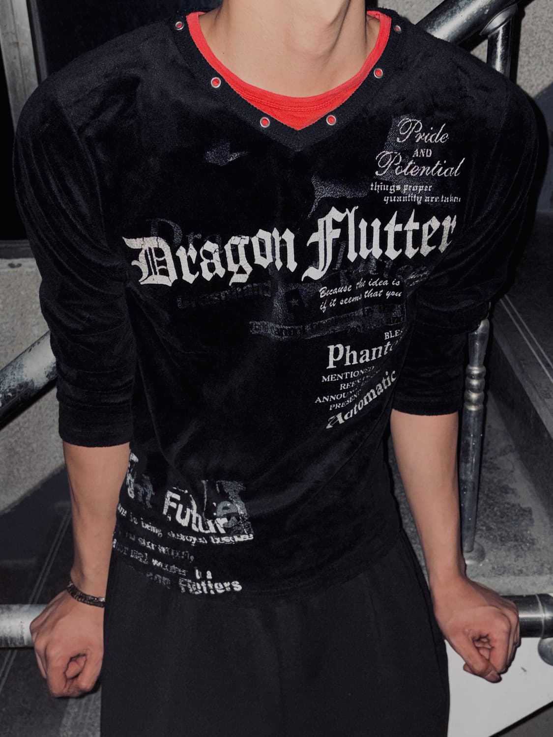 Goth Printed Velvet Long Sleeve 상품이미지2