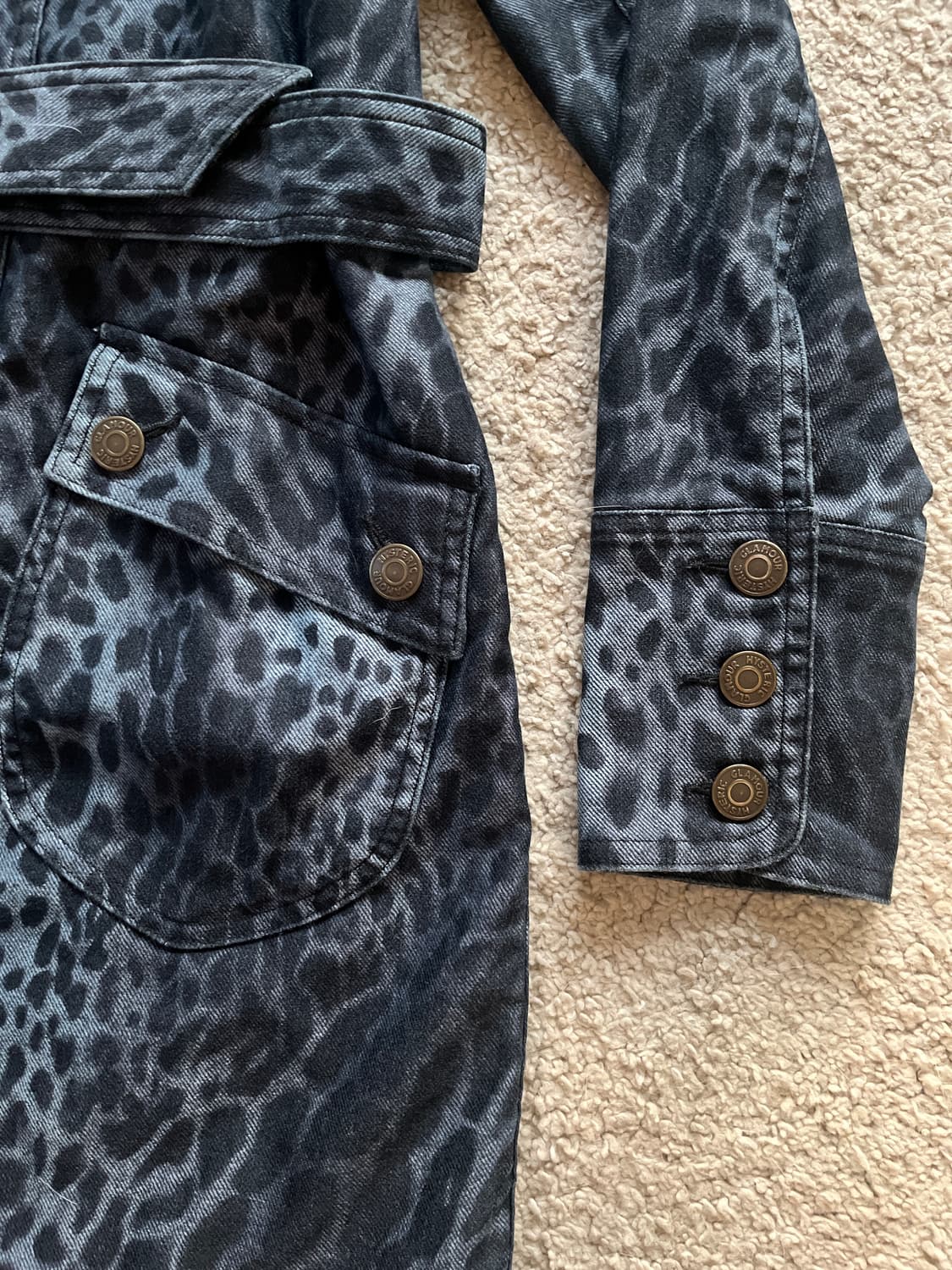 히스테릭 글래머 레오파드 양털 후드 트렌치 코트 상품이미지7