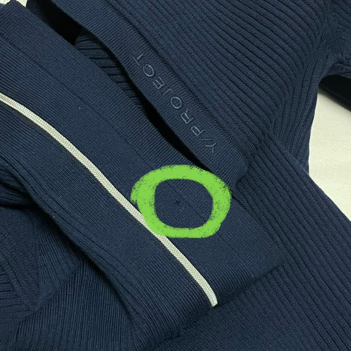 [M]와이프로젝트 Y/Project 컷트 롱 슬리브리스 니트 탑/네이비 상품이미지7