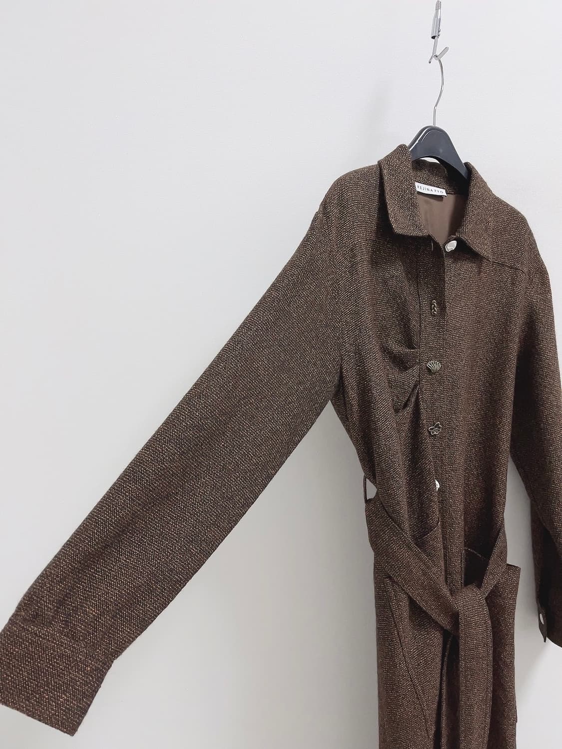 레지나표 벨티드 버진 울 린넨 원피스 상품이미지6