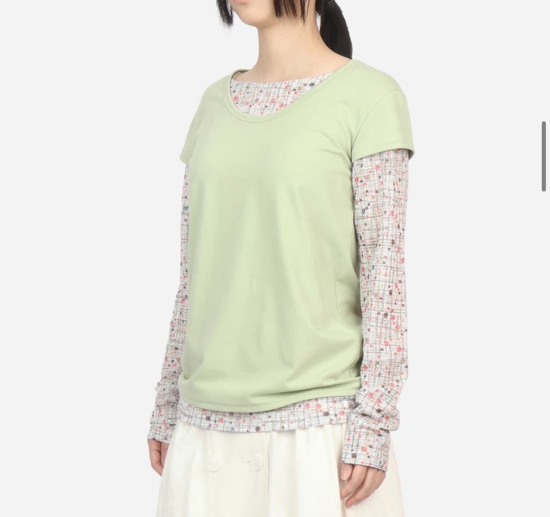 써넥트 레인보우 레이어드 롱슬리브 그린 상품이미지1