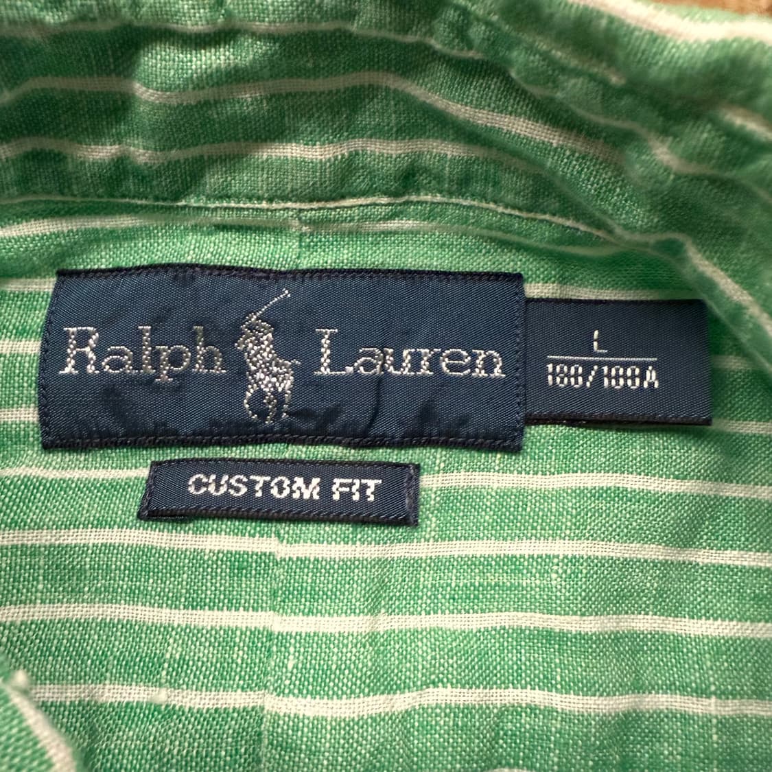 [정품/L] 폴로 랄프로렌 스트라이프 셔츠 그린 b16 상품이미지5