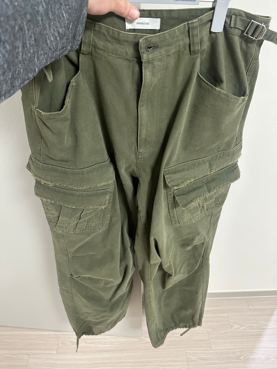 3 논노드 더블포켓 카고 팬츠 카키3 상품이미지7