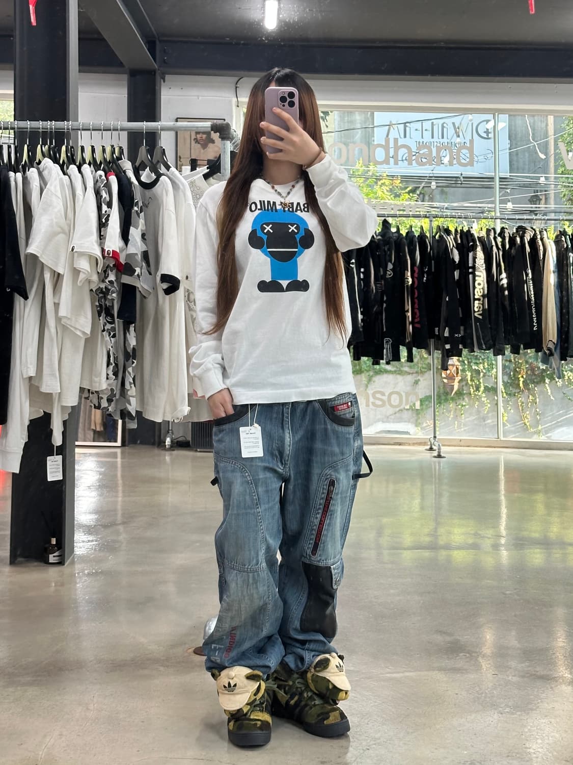 베이프 베이비마일로 롱슬리브 긴팔티셔츠 상품이미지1