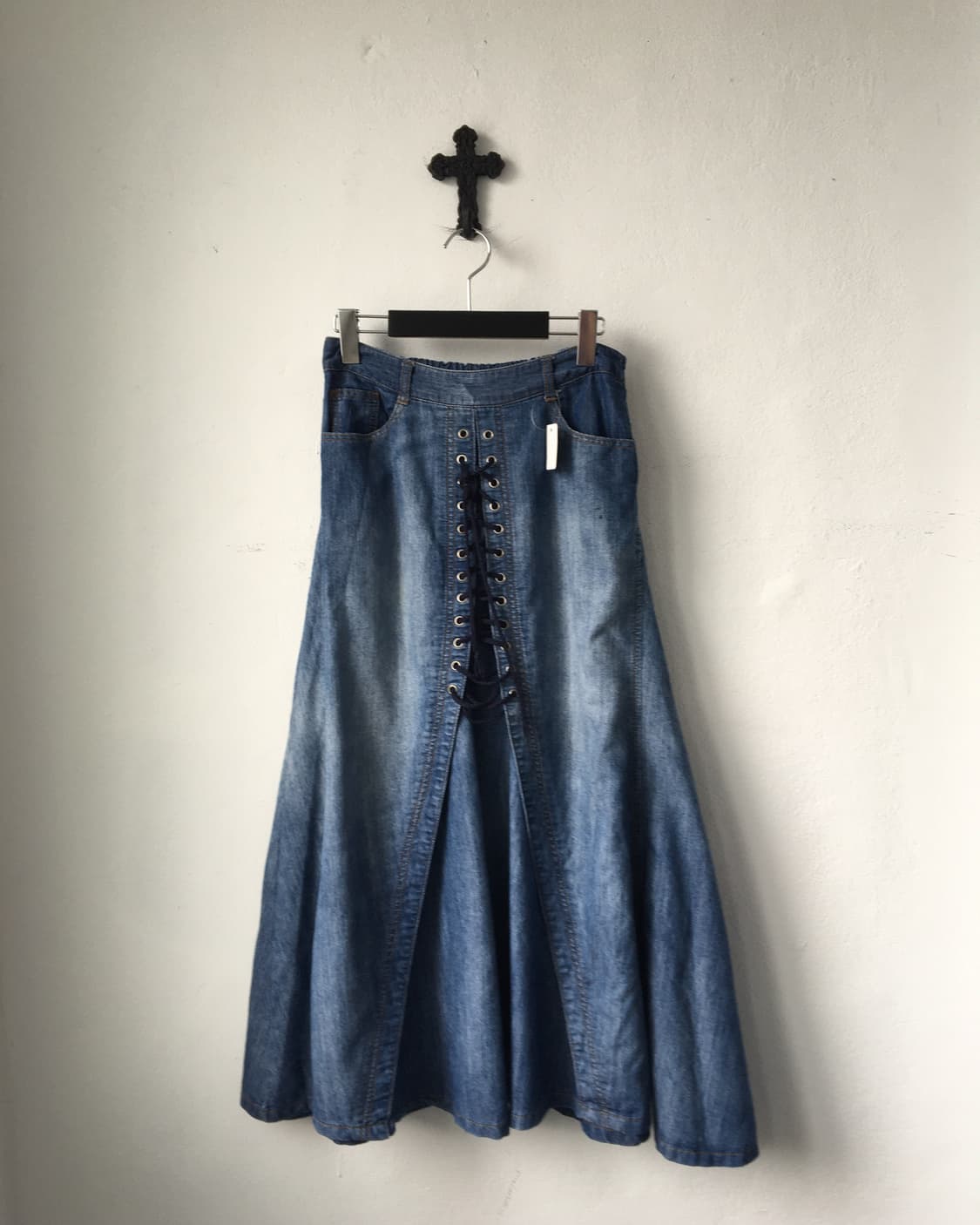 Lace up point long skirt 상품이미지1