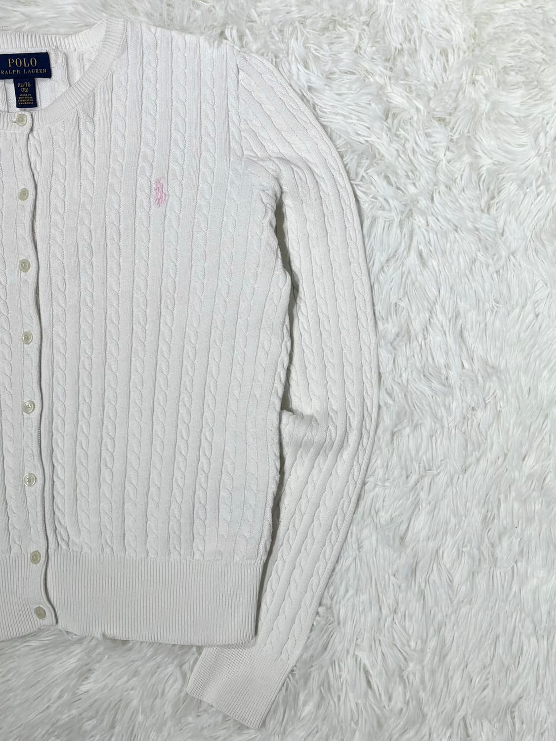 폴로랄프로렌 화이트 포니 딱붙핏 가디건 상품이미지6