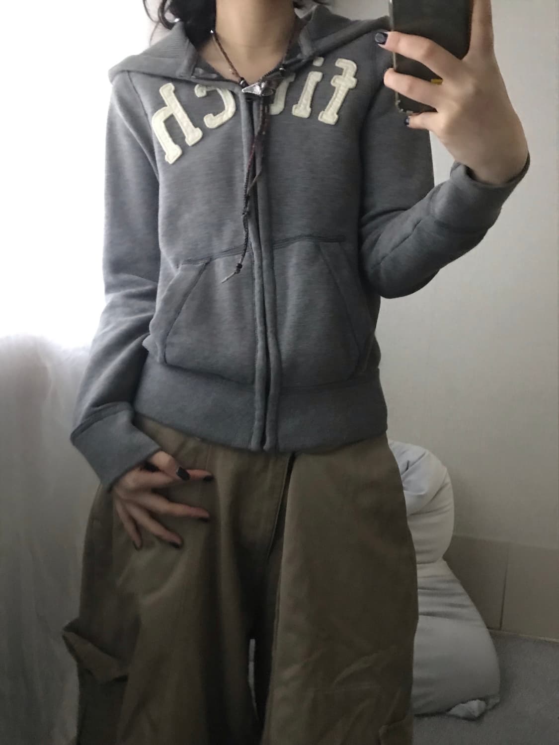 아베크롬비 그레이 후드집업 상품이미지1