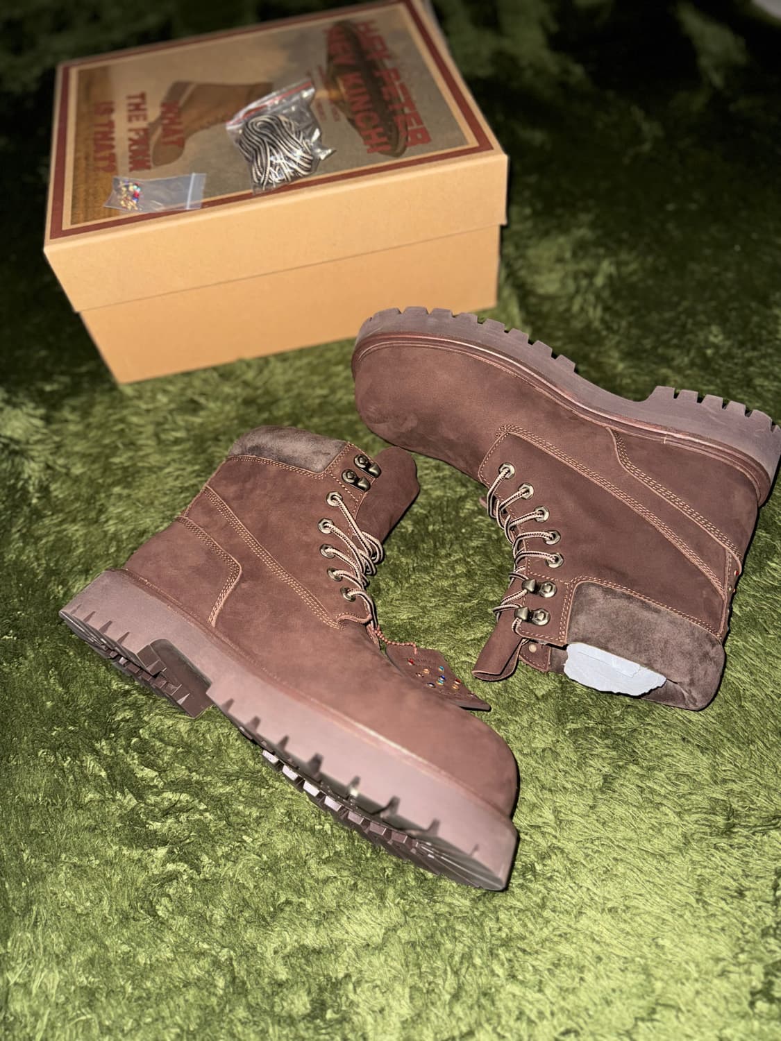 [290] 킨치 마이네임이즈피터 콜라보 옐로우 부츠 888 브라운 상품이미지5