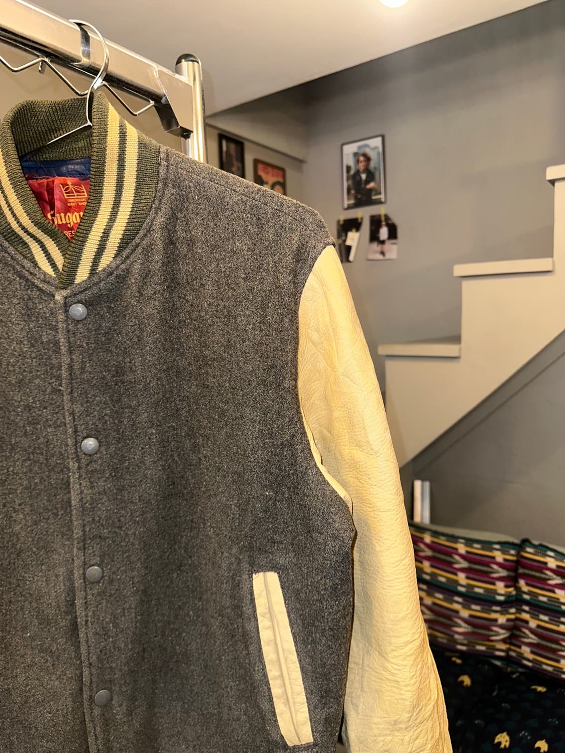 90’s Sugar Cane wool/leather varsity JK 상품이미지5