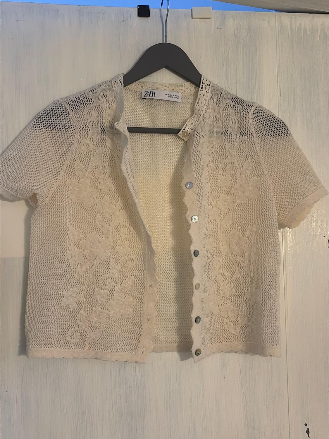 자라 펀칭레이스 여름 반팔 가디건 상품이미지1