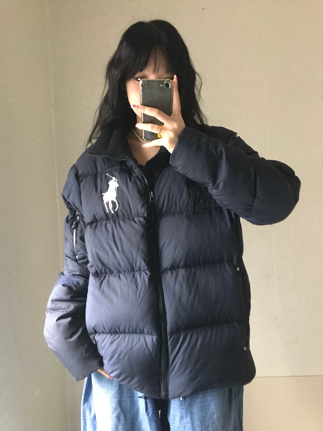 폴로 네이비 빅포니 패딩 상품이미지1