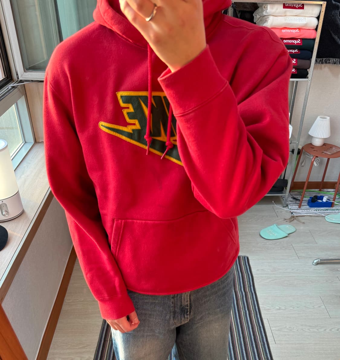 슈프림 나이키 레더 후드 상품이미지1