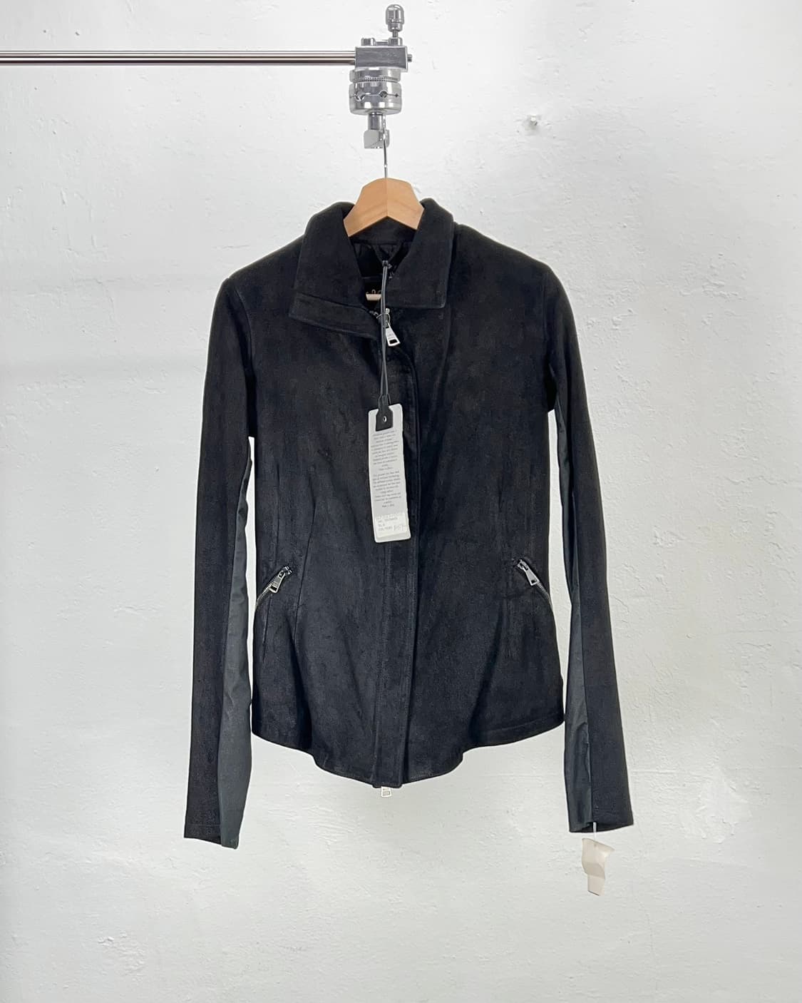 조르지오 브라토 하이넥 헴 스웨이드 램 레더 자켓 상품이미지1