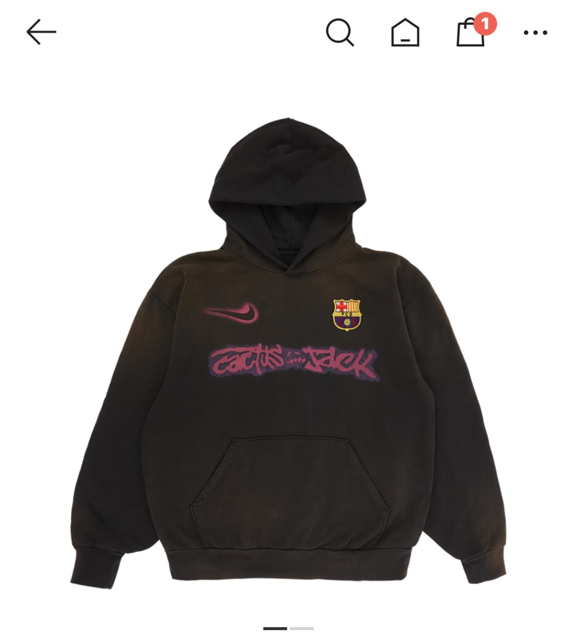 트레비스스캇 x fc 바르셀로나 후드티 미개봉 새상품 상품이미지2