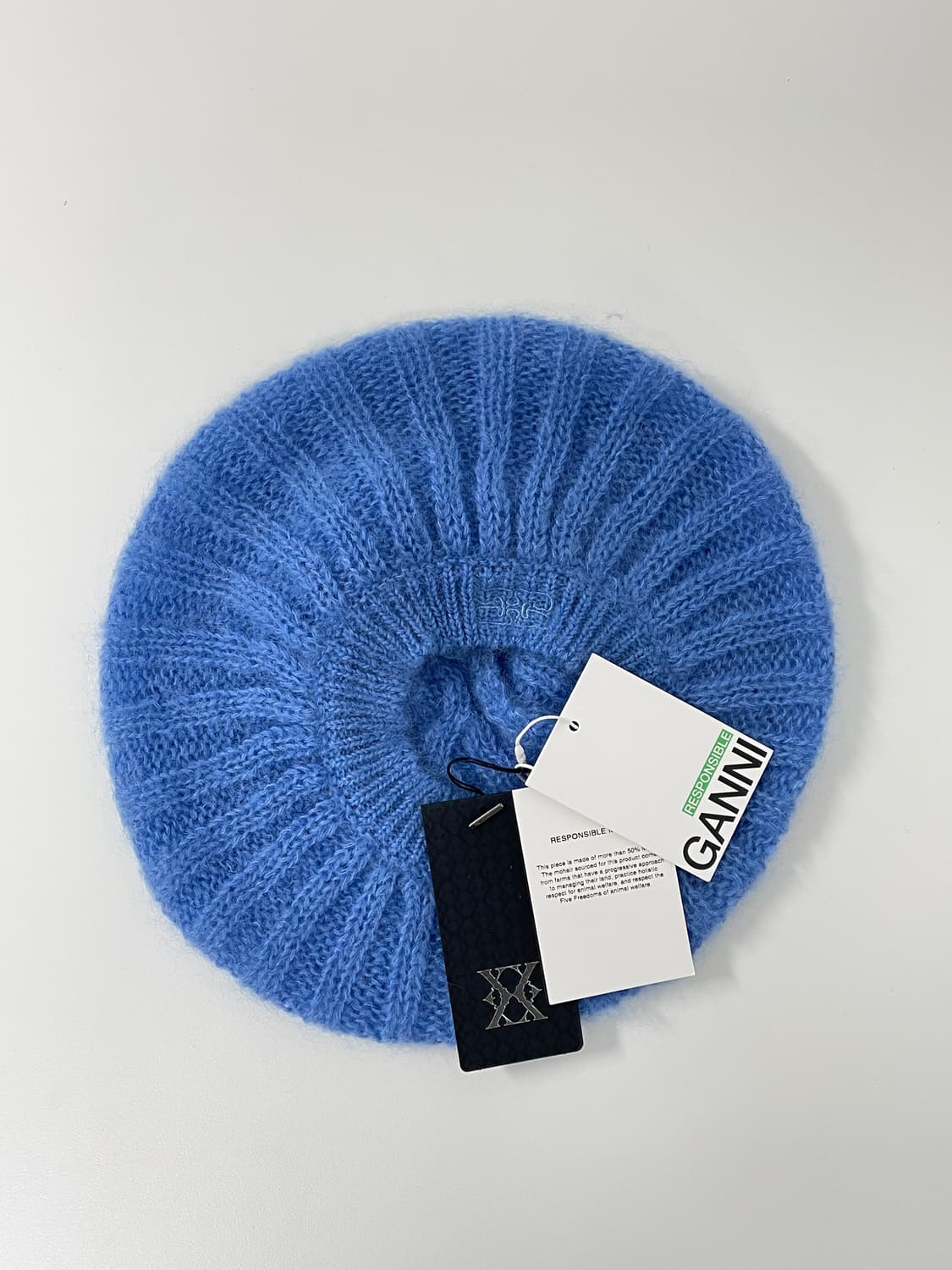 새상품 GANNI 가니 베레모 모헤어 비니 블루 컬러 상품이미지7