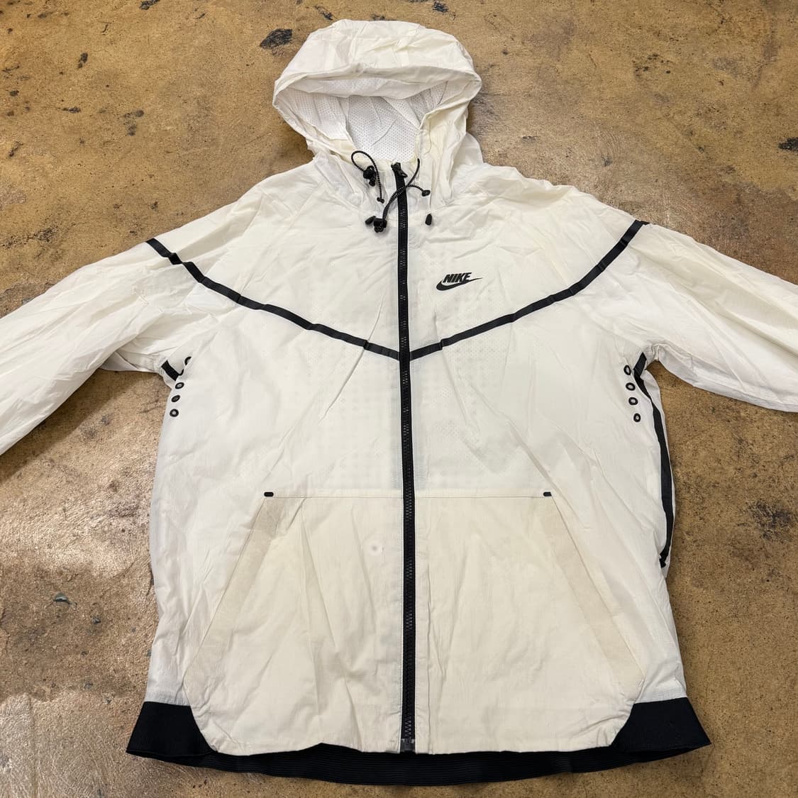 [정품/M] 나이키 화이트 바람막이 후드집업 b16 상품이미지3