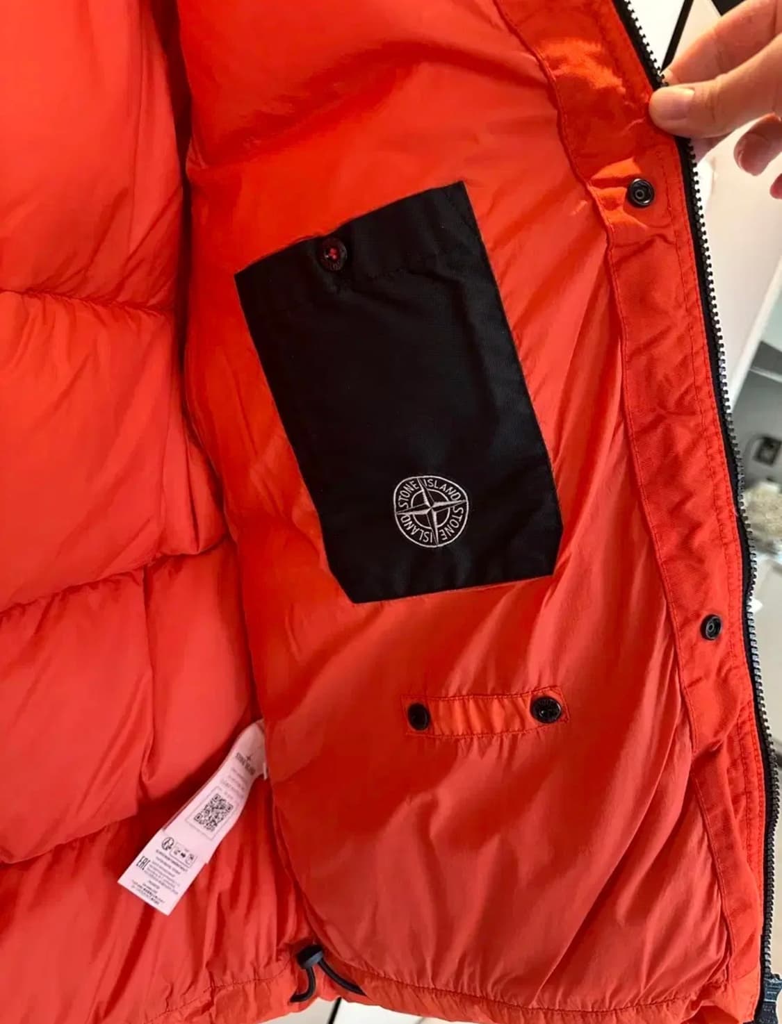 스톤아일랜드 크링클 랩스 후드 다운 자켓 오렌지레드 L 상품이미지7
