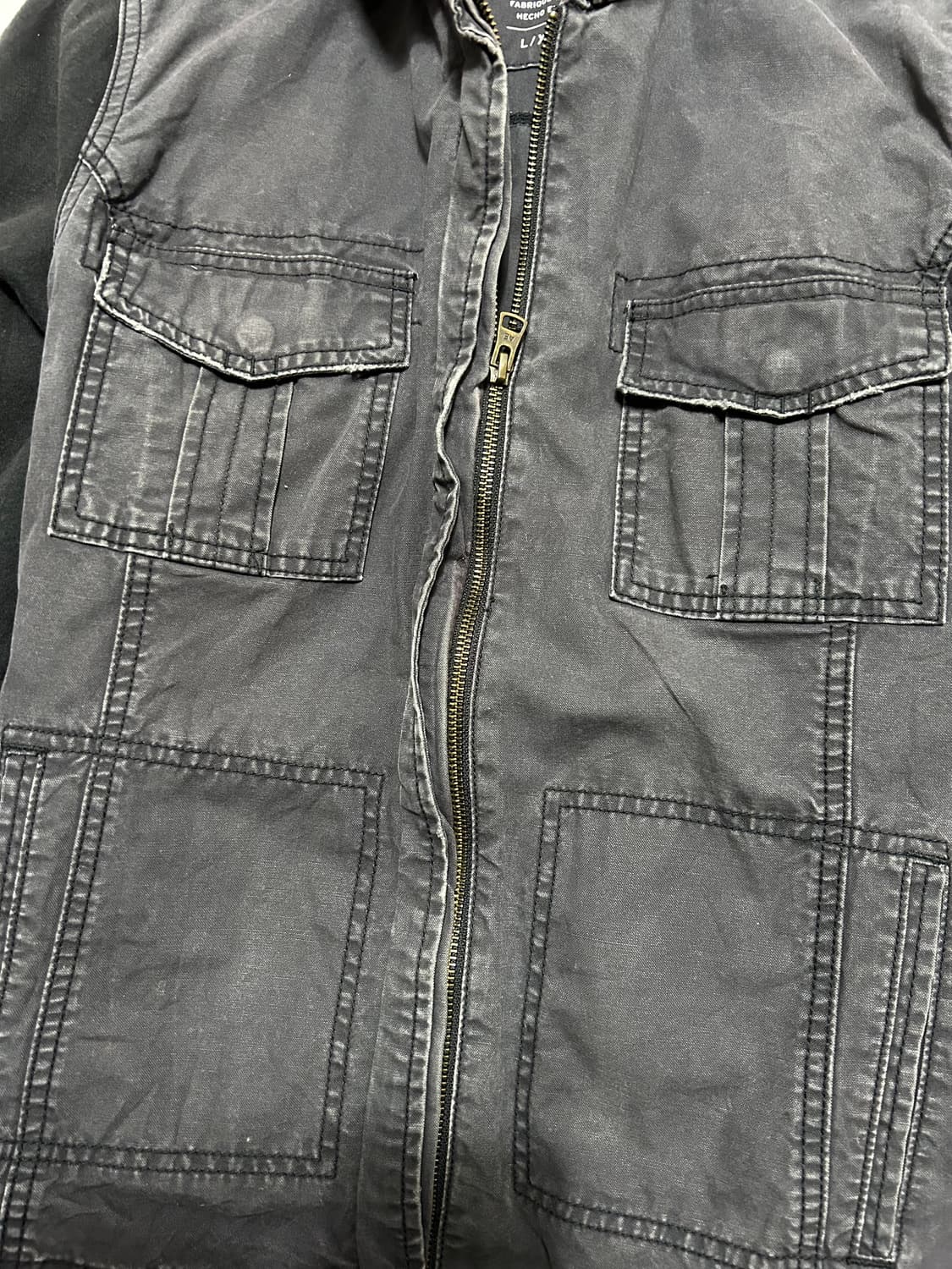 American Eagle y2k denim hood zip-up 상품이미지4