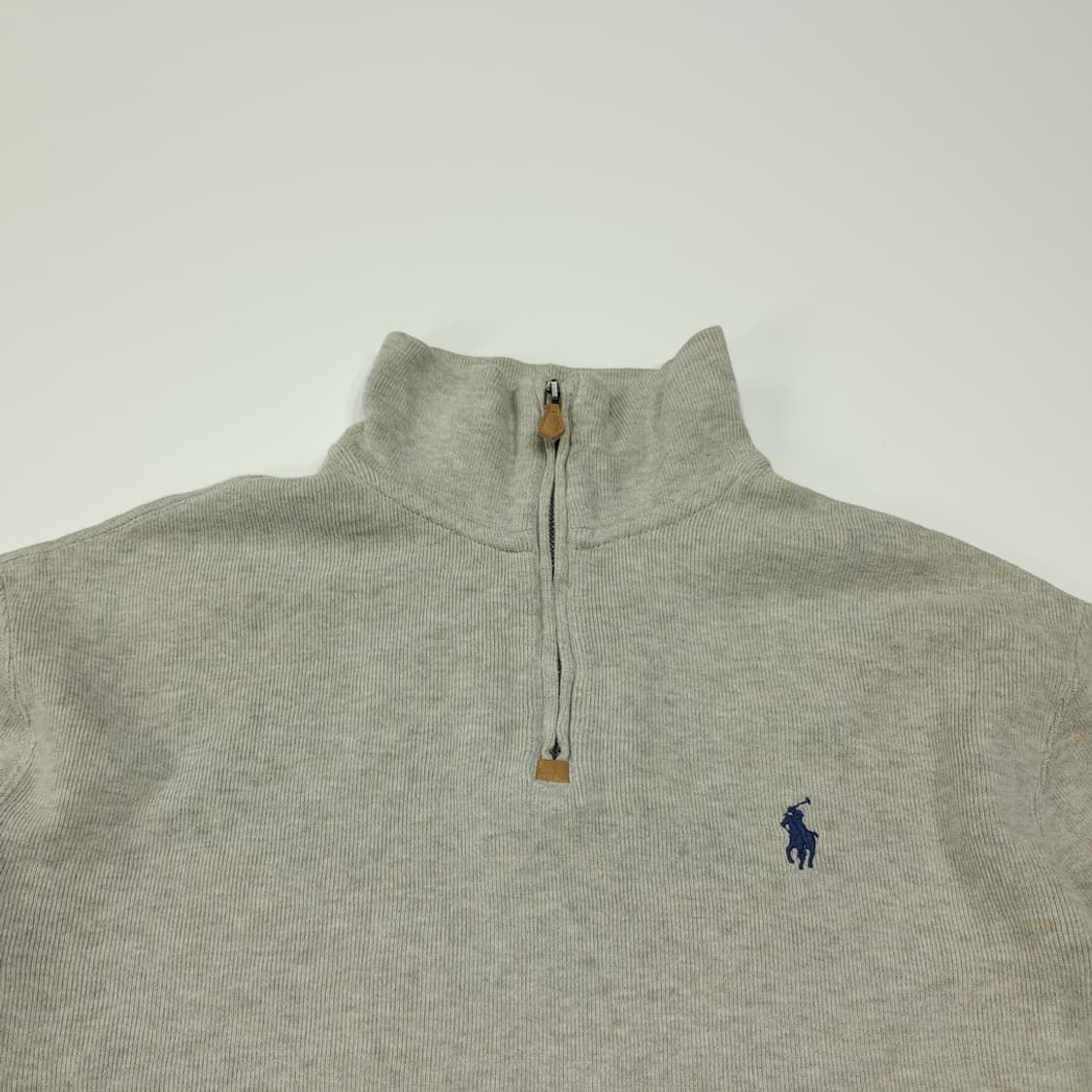 CL785 L 폴로 가죽풀러 하프집업 아이스그레이 니트 스웨터 상품이미지2