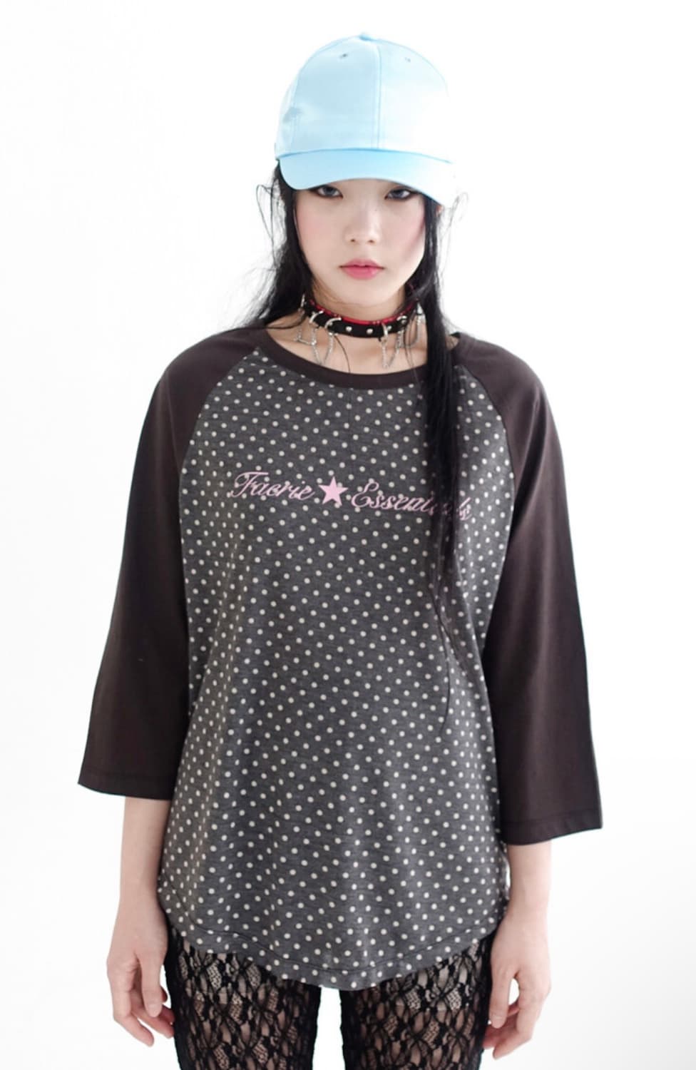 샵페어리 도트 레글런 슬리브 탑 티셔츠 dot raglan 상품이미지1