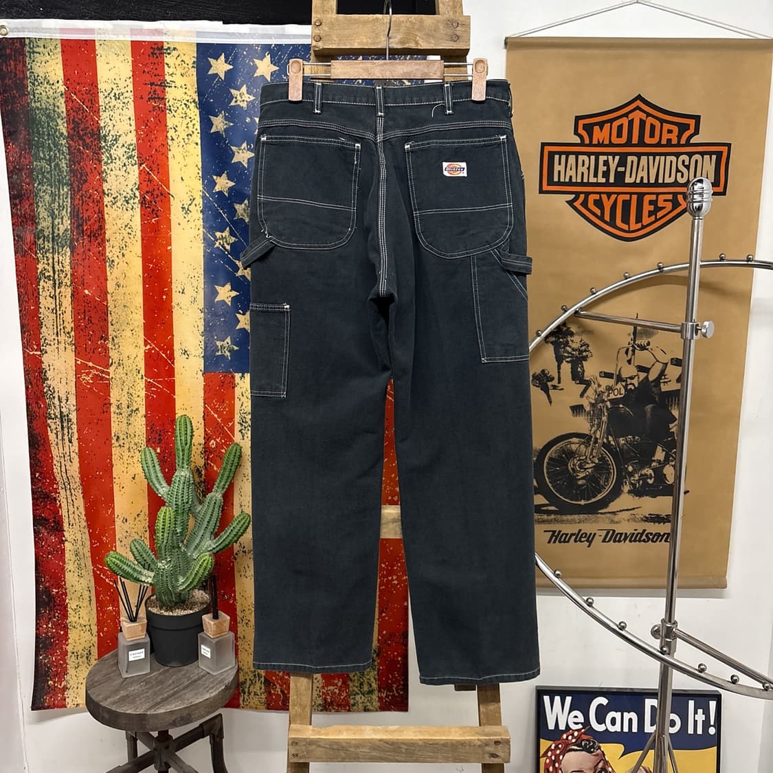 올드 디키즈 화이트 스티치 카펜터 코튼 워크팬츠 블랙 N1042   상품이미지2