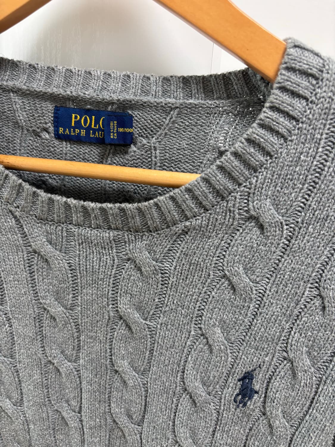 폴로 랄프로렌 그레이 케이블 니트 상품이미지3